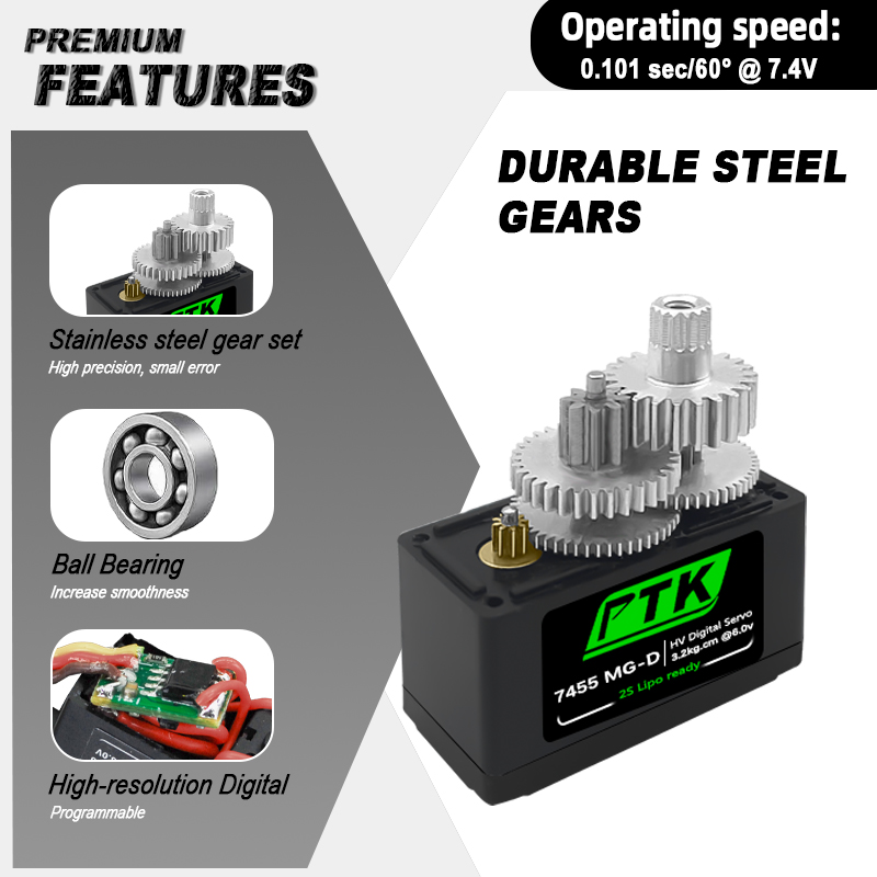 PTK 7455MG-D servo 12g Digital - Rc Helicopter Parts avis et prix