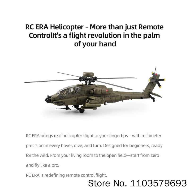 Rc Era Rc Helicopter Ah 64d Ap - Rc Helicopter Single Rotor avis et prix