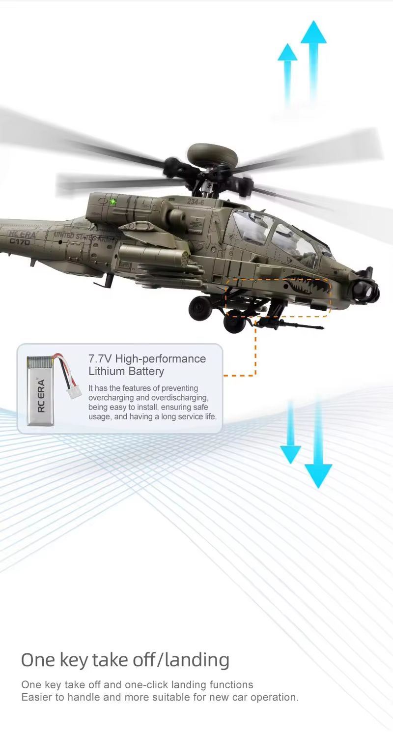 Rc Era Ah 64d Apache Helicopte - Rc Helicopter Single Rotor avis et prix
