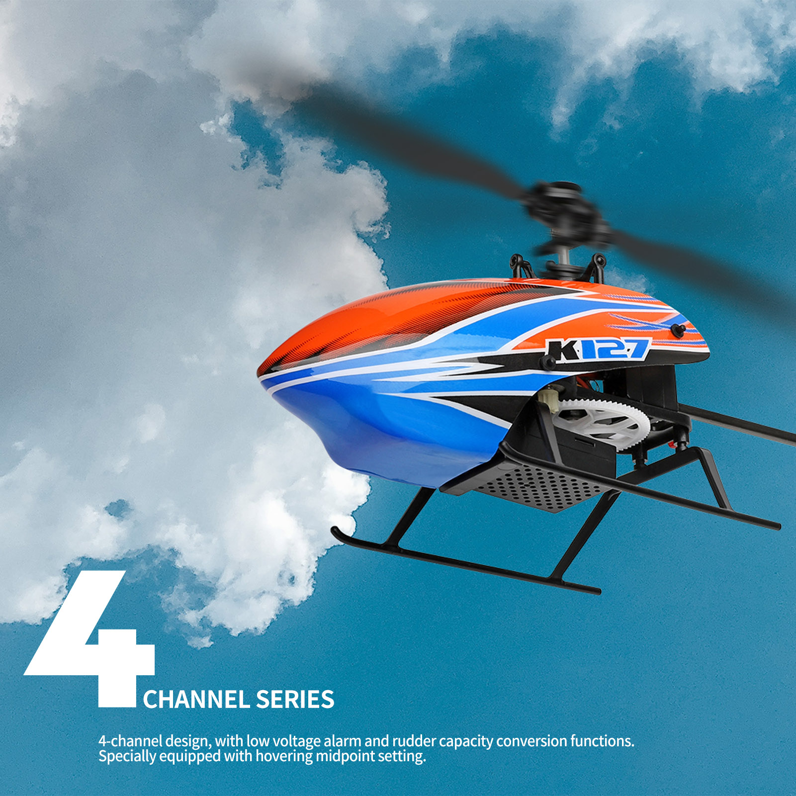 WLtoys XK K127 4CH 6-axis Gyro - Rc Helicopter Single Rotor avis et prix